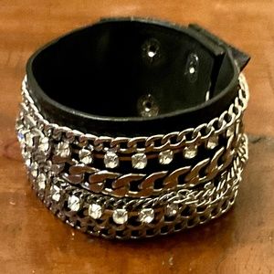 New Black with Silver Multi Strand Bracelet